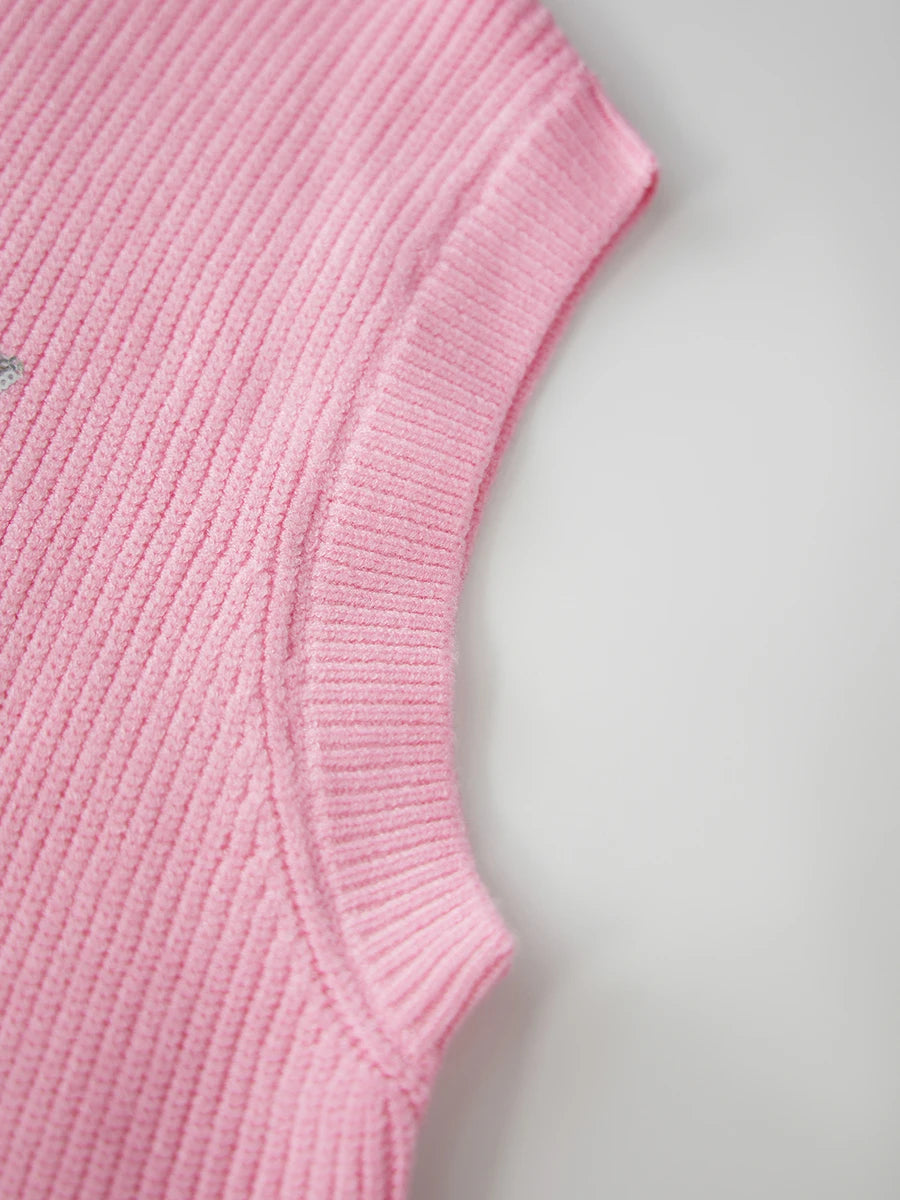 New Christmas Sequin Nutcracker Sweater Vest Short Puff Sleeve Casual Knit Pullover Tops Winter Holiday Sweaters for Women