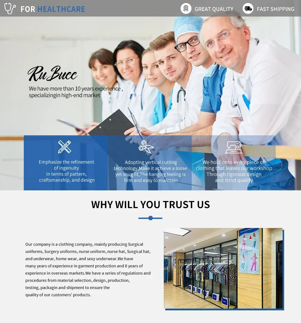 Stretchable Nurse Uniform Anti Wrinkle Long Sleeve Tops Jogger Pants Set Hospital Doctor Work Clothes Wholesale Medical Workwear