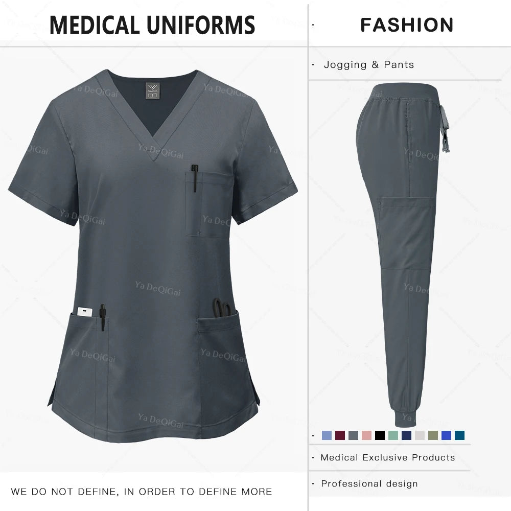 Pink Clinical Uniform Woman Pharmacy Workwear Nurse Uniform Hospital Doctor Oral Dental Surgery Uniforms Medical Scrubs Sets New
