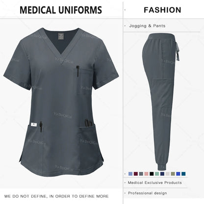 Pink Clinical Uniform Woman Pharmacy Workwear Nurse Uniform Hospital Doctor Oral Dental Surgery Uniforms Medical Scrubs Sets New