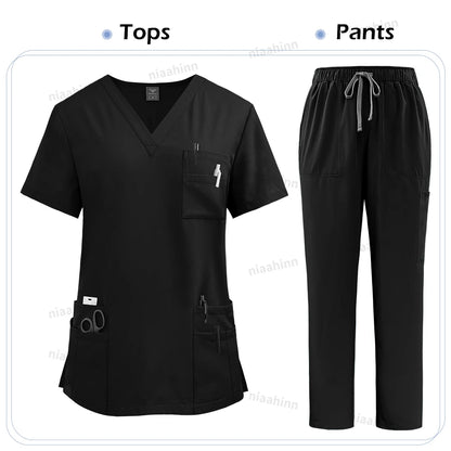 High Quality Medical Clothing for Women Uniform Nurse Lab Coat Unisex Wholesale Tops and Pants Suits Nursing Scrubs Uniforms Set