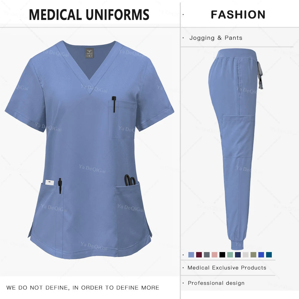 Pink Clinical Uniform Woman Pharmacy Workwear Nurse Uniform Hospital Doctor Oral Dental Surgery Uniforms Medical Scrubs Sets New