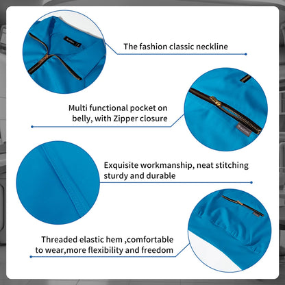 Stretchable Nurse Uniform Anti Wrinkle Long Sleeve Tops Jogger Pants Set Hospital Doctor Work Clothes Wholesale Medical Workwear