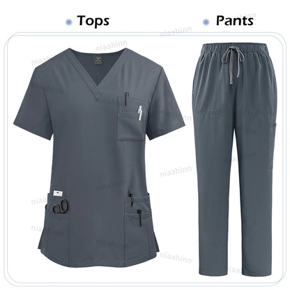 High Quality Medical Clothing for Women Uniform Nurse Lab Coat Unisex Wholesale Tops and Pants Suits Nursing Scrubs Uniforms Set